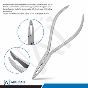 Alicates de ortodoncia Accuram Weingart, largos, para curvado lingual, con puntas serradas TC, para control de alambres de arco y sujeción de ligaduras, ergonómicos, CE - Product Image 2