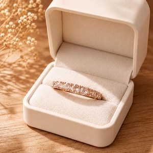 แหวนเพชรทรงโรสคัท ทองคำแท้ 14k แหวนแต่งงาน แหวนหมั้น 0.54 กะรัต ทองคำโรส 14k ประดับเพชรแล็บโกรว์ 1 กะรัต - Product Image 4