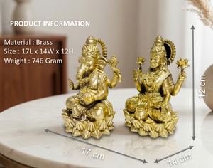 รูปปั้นพระลักษมีพระกฤษณะทำจากเรซิ่น งานแฮนด์เมด ขนาด 17x14x12 ซม. น้ำหนัก 746 กรัม ของตกแต่งบ้านสำหรับเทศกาลดีวาลี พุจา และเป็นของขวัญ - Product Image 2