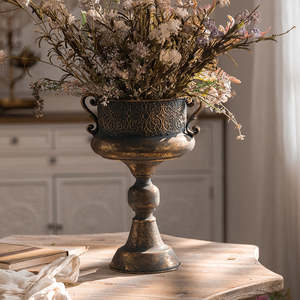 Jarrón de Metal Antiguo para Flores, Maceta de Bronce Vintage, Maceta de Hierro Retro para Jardín, Centro de Mesa Decorativo para Bodas, Soporte de Lujo para Cuenco de Mesa - Product Image 3