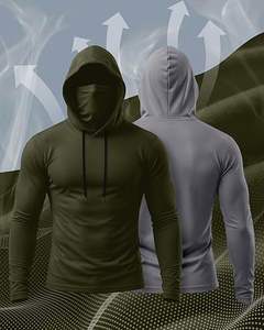 Paquete de 4 Sudaderas con Capucha de Compresión para Hombre, con Máscara, Manga Larga, para Entrenamiento, Deporte, Capa Base Activa, para Correr - Product Image 4