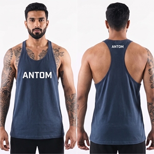 Men's Racerback Stringer Tank Top Deep Cut Armhole Gym <b>Vest</b> Custom Logo Breathable Bodybuilding Muscle Shirt Wholesale OEM - Product Image 1