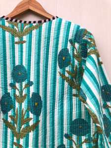 Knitted Cotton <b>Quilted</b> Reversible New Print Breathable Stripe Party Wear Handblock Printed <b>Jacket</b> Gift For Women Wholesale - Product Image 6