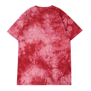 Camiseta de Punto Tie-Dye para Hombre, Casual, de Manga Corta, Cuello Redondo, con Diseño Rojo, Corte Regular - Product Image 2