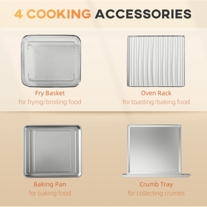 W2225140828 21QT Four à convection 7-en-1 de comptoir, avec fonctions Pizza, Réchauffage, Grillade, Grille-pain, Cuisson et Friture à air, et 4 accessoires - Product Image 4