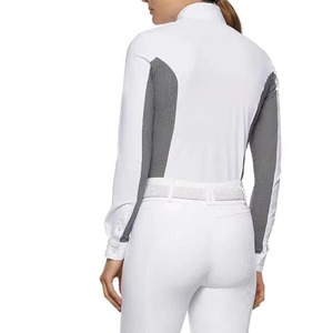 Women Equestrian Top Horse Riding Show Shirt Solid Above <b>Knee</b> Short Full Sleeves Competition Riding Suit Drop Shoulder - Product Image 2