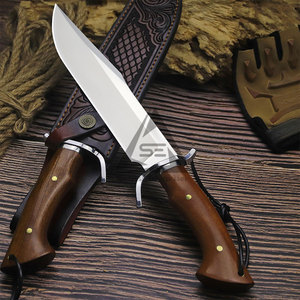 Couteaux Bowie personnalisés de haute qualité en acier inoxydable avec manche en bois, fabrication OEM - Approvisionnement direct d'usine en stock - Product Image 5