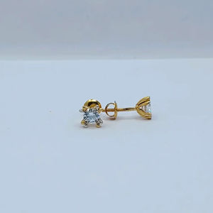 Elegant 22K <b>Gold</b> Diamond Stud <b>Earrings</b> with Classic Prong Setting Stylish Minimal Jewellery for Women Daily Wear - Product Image 1