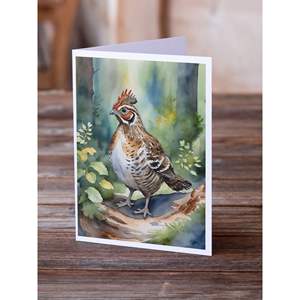 Pennsylvania Ruffed Grouse Whimsical A7 Size <b>5x7</b> Blank Note Cards Pack of 8 with <b>Envelopes</b> for Greetings - Product Image 2