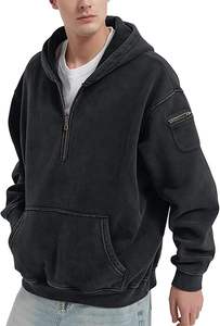 Sudaderas con capucha para hombre, forro polar, moda de otoño, sudaderas con media cremallera, chaquetas de invierno, tops extragrandes, ropa 2026 - Product Image 2