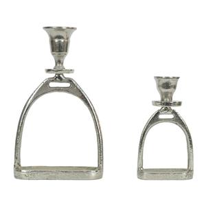 Support de bougie en nickel poli, porte-bougie décoratif en forme d'étrier de cheval argenté, décoration de table, accessoires modernes pour la maison - Product Image 6