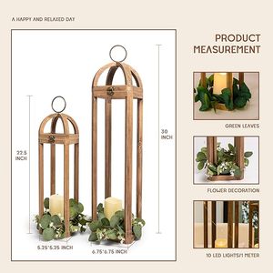 Trusted Manufacturer <b>Rustic</b> <b>Wooden</b> Lantern Candle Holder For Farmhouse Decoration Wedding Centerpiece And Festival Display - Product Image 2