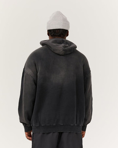 เสื้อฮู้ดวินเทจฟอกสีซีดแบบซันเฟด ผ้าฝ้าย 100% เฟรนช์เทอร์รี่เนื้อหนา เสื้อฮู้ดเปล่าคุณภาพสูง ผู้ผลิตเสื้อฮู้ดแบบ OEM และ ODM - Product Image 2