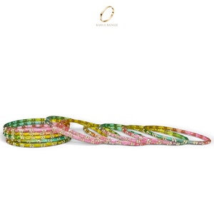 Pulseras de Cristal Multicolor Estilo Kashmiri con Diseño de Gotas de Lluvia, Bañadas en Oro, para Mujeres, Ideales para Festivales y Bodas, Venta al Por Mayor - Product Image 4