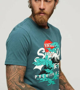 ราคาขายส่ง เสื้อยืดผู้ชายผ้าฝ้าย 100% คุณภาพสูง สกรีนลายแบรนด์ของคุณเอง เสื้อยืดลายกราฟิกผู้ชาย ไซส์ใหญ่ - Product Image 2