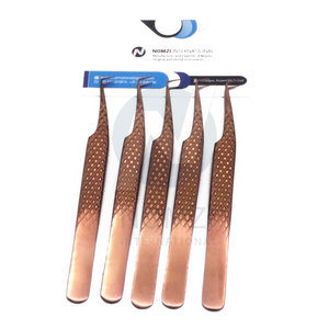 Ensemble de pinces à épiler professionnelles pour extensions de cils, antidérapantes, prise parfaite, pointes lisses, en acier inoxydable, anti-magnétiques - Product Image 5