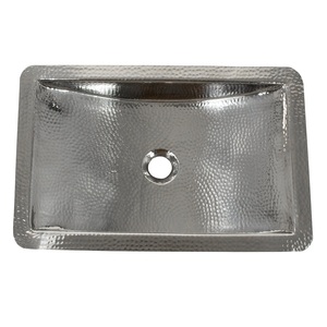 Évier de salle de bain rectangulaire en acier inoxydable martelé à la main, finition mate, très vendu - Product Image 3