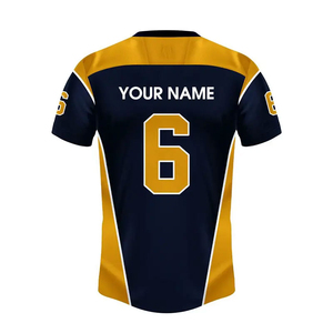 Mens <b>Gold</b> Rugby Jersey V Neck Short Sleeve Sublimated Print Team <b>Number</b> 6 Moisture Wicking Regular Fit Adult Lightweight Quick - Product Image 4