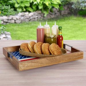 Bandeja de Servir Americana para Festivales, de MDF Lacado, con Bandera Patriótica, Ecológica, Segura para Alimentos, para el Día de los Caídos y el 4 de Julio - Product Image 2