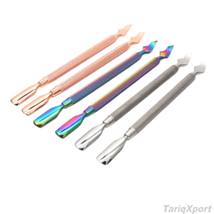 ที่ดันหนังกำพร้าแบบสองด้าน หัวตัดมุมโค้งมน ทำจากสแตนเลส พร้อมตะไบเล็บ อุปกรณ์ทำเล็บมืออาชีพ - Product Image 3