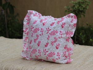 Ruffle <b>Throw</b> Pillow Covers Block Print Farmhouse Floral Hidden Zipper Boho Pillow Case or Cute <b>Outdoor</b> Pillow Case - Product Image 2