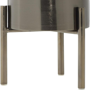 Metal Indoor Outdoor Planter <b>Large</b> Planter <b>Pot</b> with Removable Stand Set of 3 Planters Black Nickel Plated Planter set - Product Image 4