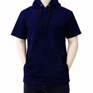 Sudadera con Capucha Ligera de Verano, 100% Algodón, Transpirable, Informal, de Alta Calidad, para Hombre, Manga Corta, Servicio OEM al por Mayor - Product Image 1