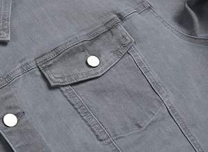 Veste en jean décontractée pour homme, 100 % coton, avec logo personnalisé sur le devant, respirante, écologique, séchage rapide, pour usage extérieur, 280g, vente en gros - Product Image 6