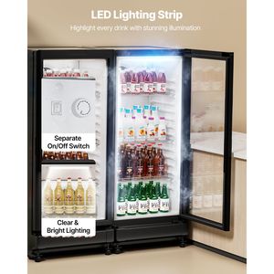 Commercial 5.7 CU.FT Glass Door Display <b>Refrigerator</b> Upright Beverage Cooler Merchandiser Freezer - Product Image 5