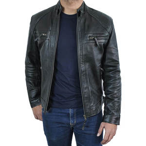 Blouson d'hiver en cuir de haute qualité, style zippé, blouson de motard, manteau coupe-vent d'extérieur, logo personnalisé, mode 2026 - Product Image 1