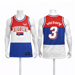 Maillot de basketball personnalisé style britannique 2026 pour homme – Rouge, bleu, blanc – Sans manches, en mesh, uniforme d'équipe, impression par sublimation, maillot de sport - Product Image 6