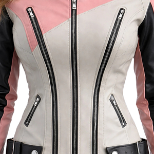 Chaqueta Corta de Cuero Genuino para Mujer, Estilo Biker, Cierre de Cremallera, Corte Ajustado, Color Negro, Bordado Personalizado, Precio de Fábrica, OEM - Product Image 4