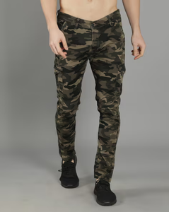 Pantalon cargo camouflage personnalisé, joggers streetwear, coton, imprimé logo, coupe slim homme, pantalon de survêtement - Product Image 4
