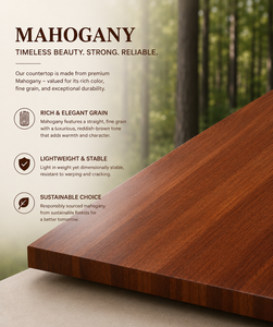 Custom Mahogany Wood Countertop Solid Hardwood Kitchen <b>Island</b> Top OEM ODM Manufacturer Solid Wood Countertop - Product Image 3