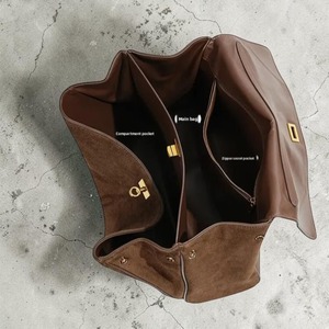 Sac fourre-tout en cuir véritable de haute qualité pour femmes, grande capacité, sac à main en cuir de vachette givré avec fermeture ouverte et à glissière - Product Image 5