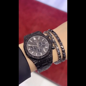 Reloj de Diamantes Cultivados en Laboratorio de Alta Calidad, Totalmente Personalizado, para Hombre, Estilo Hip Hop, Regalo de Joyería de Diamantes - Product Image 6