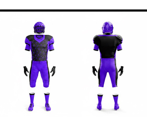 Ensemble d'uniformes de football américain sublimés sur mesure, maillots de sport durables |   Tenue de football d'équipe |   Vêtements de sport en polyester respirant - Product Image 3