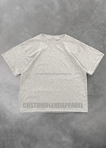 T-shirt pour homme en coton tricoté léger à 100%, lavé, coupe décontractée, simple couture, écologique, OEM - Product Image 3