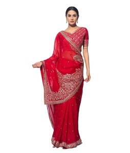 Sari en soie viscose multi-fils Zari de haute qualité, de conception attrayante, de taille standard, pour les soirées et les anniversaires - Product Image 1
