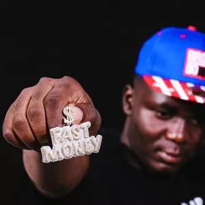 Pendentif personnalisé avec nom en moissanite de 1 pouce, style hip-hop, en argent 925 plaqué rhodium, avec incrustations de pierres, OEM, pendentifs et breloques de qualité - Product Image 3