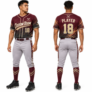 Conjunto de Uniforme de Béisbol de Alto Rendimiento, Jersey y Pantalones, Directo de Fábrica, Bajo MOQ, Transpirable, de Secado Rápido, Malla de Poliéster, Personalizado por Sublimación - Product Image 4