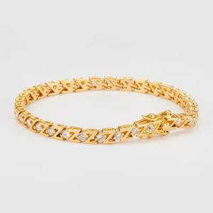 Womens Yellow <b>Gold</b> Diamond Bracelet Round Brilliant Cut Natural Diamonds Unisex Classic Everyday Wear Style for Womens - Product Image 3