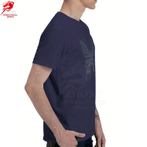 T-shirts pour hommes en coton doux avec strass, design personnalisé haut de gamme, détails en pierres scintillantes, vêtements de mode urbaine pour adultes - Product Image 3