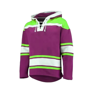 Maillot de hockey sur glace à capuche 2026 pour homme, vert et blanc uni, manches longues, respirant, en polyester, coupe classique, adulte, hiver, personnalisable - Product Image 1