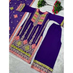Hermoso Salwar Kameez de Poliéster para Fiesta, con Top, Pantalón y Dupatta - Product Image 4