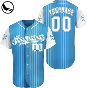 Custom Baseball Jersey Blue V-Neck Short Sleeve Moisture Wicking Team Name Print Unisex Adult Regular Fit Screen Printing - Product Image 4