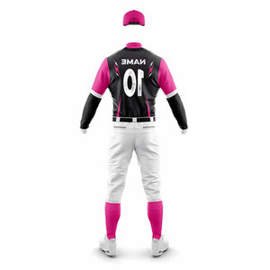100% Polyester Made <b>Baseball</b> Jersey Long Sleeve Button Up Design with Pant <b>Baseball</b> Uniform Athletic Kit Multi Color Uniform - Product Image 3
