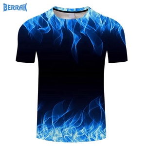 Blue Flaming tshirt Men Women t shirt 3d t-shirt Black Tee Casual Top Anime Camiseta Streatwear Short Sleeve Tshirt Asian size - Product Image 3