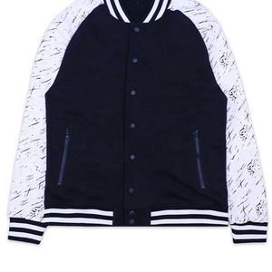 Veste d'hiver brodée de haute qualité pour hommes, fabricant OEM, MOQ faible, manches en cuir, veste de baseball personnalisée. - Product Image 4