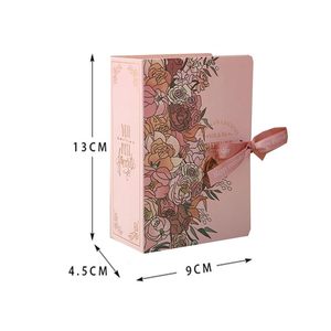 Boîte à dragées de mariage personnalisée de luxe TH CBB-584, en forme de livre, imprimée de fleurs, réutilisable, avec fermeture magnétique, en carton recyclé - Product Image 2